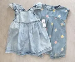 BabyGAP デニム星柄ロンパースフリルワンピース セット80cm新品