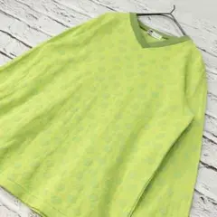 【総柄】クレージュ courreges Vネック ロンT カットソー