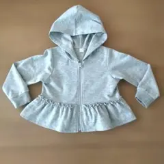 apres les cours フリル付きグレー パーカー　100