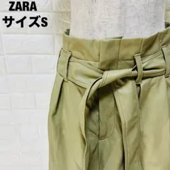 ZARA ベルト付きショートパンツ Sサイズ オリーブグリーン 美品【47】