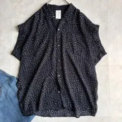 ✨日本製・綿100％✨ アマースト【M】ノースリーブシャツ 水玉 丸首 