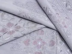 ♦︎きもの結♦︎中国三大刺繍　汕頭刺繍　訪問着　霞花文　正絹♦︎sa35