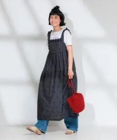 フリークスストア　インド配色シフリー刺繍ワンピース　インド綿100%のサムネイル