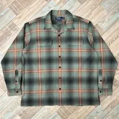 レア 90s ラルフローレン SKI CAMP ネルシャツ 開襟 BOX L