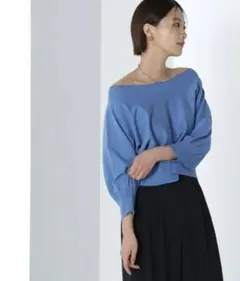 クロップドドルマンニット ナチュラルビューティーベーシック　ブルー　free