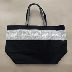 abeille トートバッグ ブラック ボーダー 帆布 みつばちトート - メルカリ