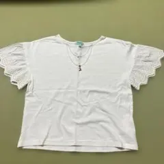 Lindsay ホワイト Tシャツ M レース袖 ネックレス付きのサムネイル