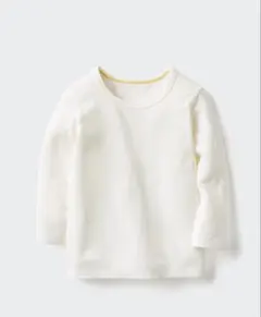 ユニクロ ヒートテック コットンクルーネックT 2着まとめ売り 黒 白 80