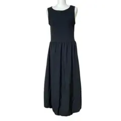 GU L ブラック ノースリーブ バルーン バブルヘムワンピース