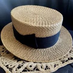 カンカン帽　メンズ　昭和初期　大正　ヴィンテージ　戦前　帽子 カンカン帽 メンズ 昭和初期 大正 ヴィンテージ 戦前 帽子