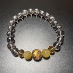 最終値下げ‼️金龍彫刻水晶ゴールドルチルクォーツ天然石ブレスレット