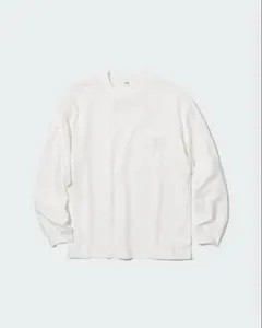 美品✨UNIQLOユニクロ✨ウォッシュコットンクルーネックTシャツ✨XL✨白