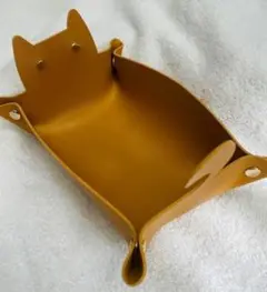 猫型トレイ マスタード色 約20cm x 15cm