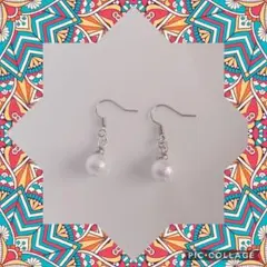 ✩.*˚☆ハンドメイドピアス イヤリング変更可 コットンパール☆