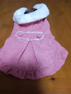 ピンク フリル付き犬服 SS