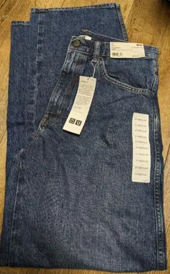 ☆新品未使用☆UNIQLOＵ　ハイライズワイドストレートジーンズ　65 BLUE