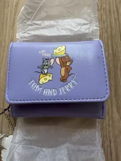 トムとジェリー トム＆ジェリー 財布 ウォレット 紫 二つ折り 新品