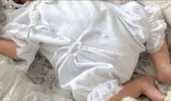 ♡モンベベ♡リボンロンパース♡ソフトホワイト♡半袖♡