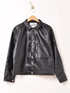 「Backers」1stタイプ フェイクレザージャケット ブラック