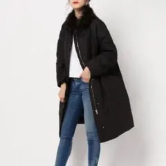 【美品】グリーンレーベル 2way ロングダウン ノーステッチ ファー