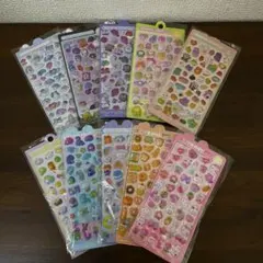 ボンボンドロップシール風　大容量 10種類 3Dシール 立体　ぷくぷくシール