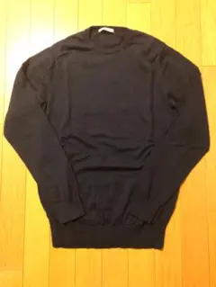 UNIQLO　エクストラファインメリノウール　クルーネックニット　ネイビー　L