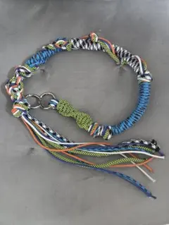 ブルー ホワイト グレー デニム タッセルキーホルダー シルバー ムーン