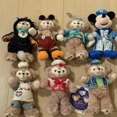 ７体セット　ダッフィー　シェリーメイ　ミッキー　ぬいぐるみバッジ