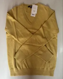 UNIQLOカシミヤ　イエローニット Vネック 長袖