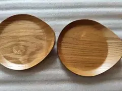 木製皿 2枚セット ナチュラルウッド