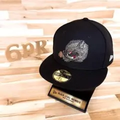 激レア【ニューエラ×石川真澄】限定コラボ 猪 イノシシ キャップ 和柄 黒×白