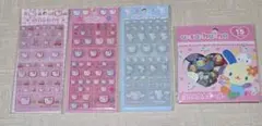 ハローキティ　タイルシール　3種　ウサハナおはじきシール