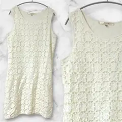 STUDIO M【XL】総レース ワンピース 白 膝丈 花柄 ホワイト 上品