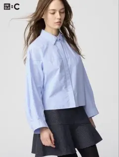 【ユニクロ】コットンコクーンシャツ ストライプ