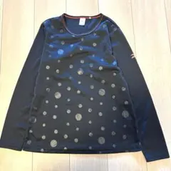Mizuno ドット柄 ブラック 長袖 Tシャツ L3113番