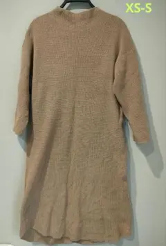 XS-S　無印　ワッフル生地　ワンピース　ベージュ