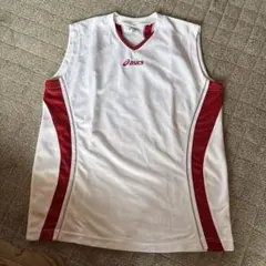 asics レディースタンクトップ ホワイト/レッド