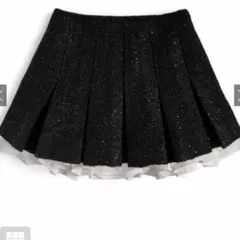 GRL ブラック プリーツスカート