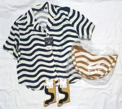 新品　ユニクロ　マリメッコ　波模様の半袖シャツ　ショルダーバッグ　靴下　セット