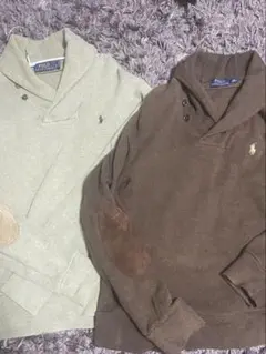 Polo Ralph Lauren オリーブグリーンブラウンニットセーター2枚