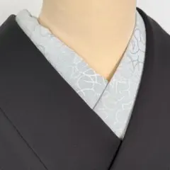 サービス品 洗える半衿 高級化繊【バラ柄 スカイグレー】【無地】バラ織柄が素敵!