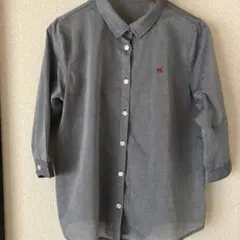 USPP グレー ボタンアップシャツ 猫刺繍