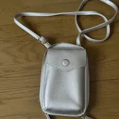 シルバー スマホショルダーバッグ