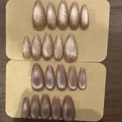 317 新色♡マグネットジェルネイルチップ ベージュ系2セット