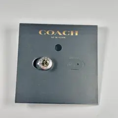 【片耳のみ】COACH コーチ ピアス オープンサークル ストーン シルバー