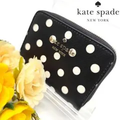 kate spade　スモールジップ　アラウンド　カードケース　ウォレット　黒