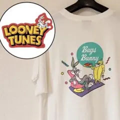 【ルーニーテューンズ】バックスバニー Tシャツ L 半袖 レディース　古着　白Tのサムネイル