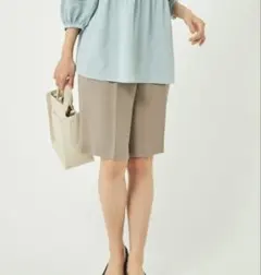 【新品】green label relaxingリネンライクハーフパンツSサイズ