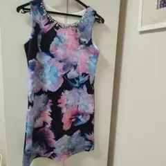 dazzy store フラワープリント ノースリーブワンピース