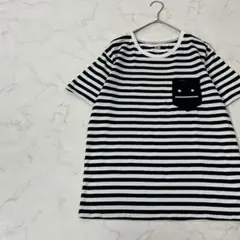 graniph 異素材 ビューティフルシャドー ボーダー 半袖 Tシャツ S